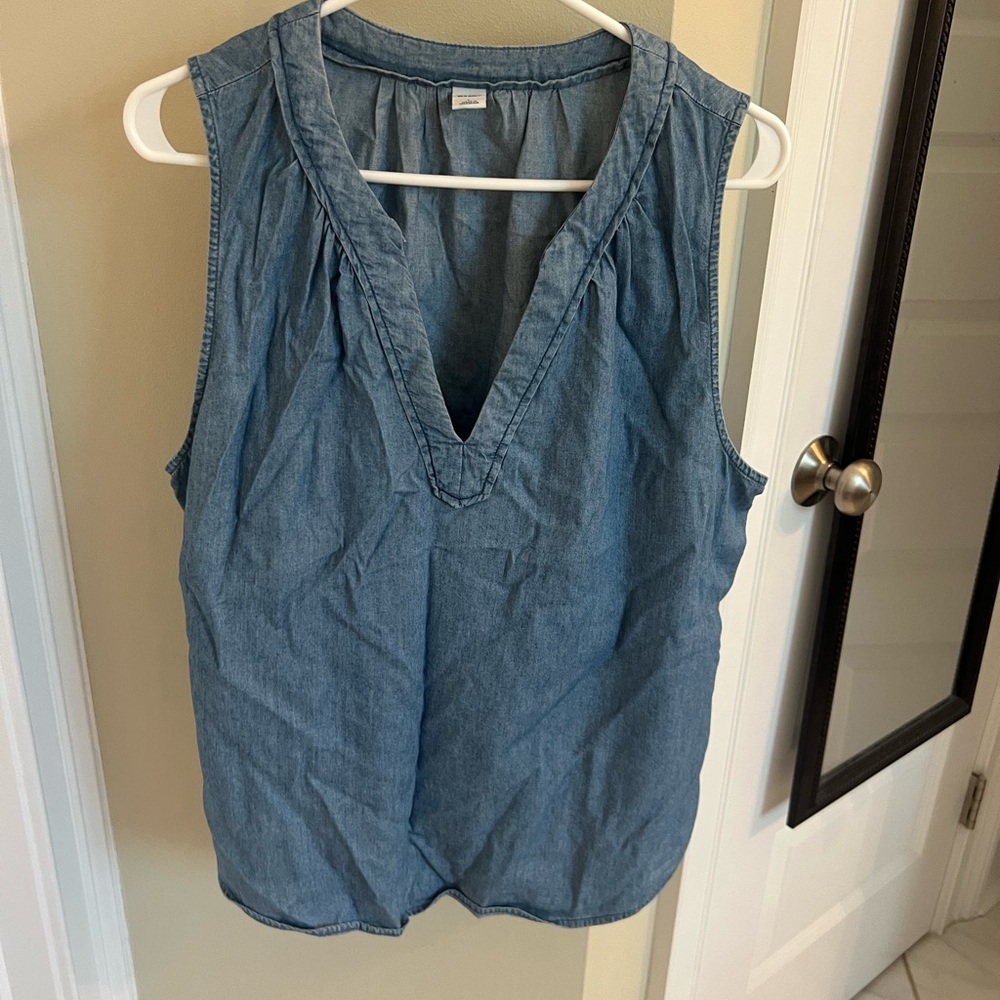 Old Navy Blue Denim Tank Top
